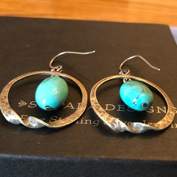 Vintage Silpada Sterling Silver Turquoise Earrings - Picture 12 of 14
